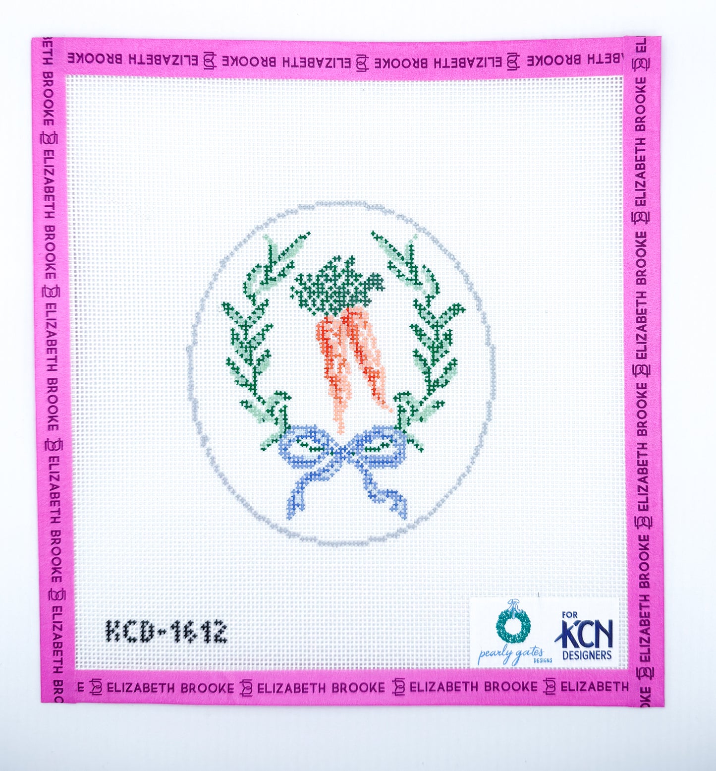 Carrots oval ornament needlepoint canvas