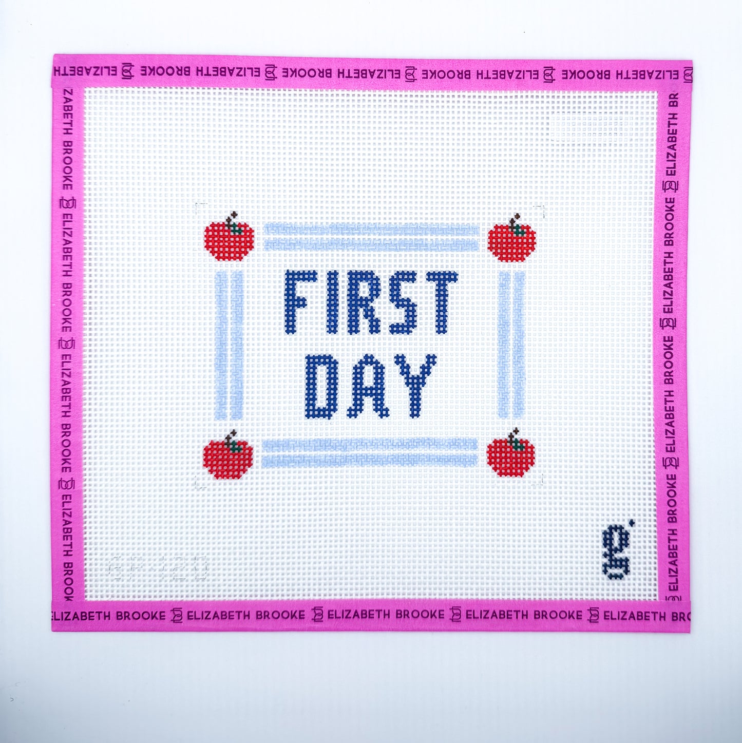 First Day sign needlepoint canvas