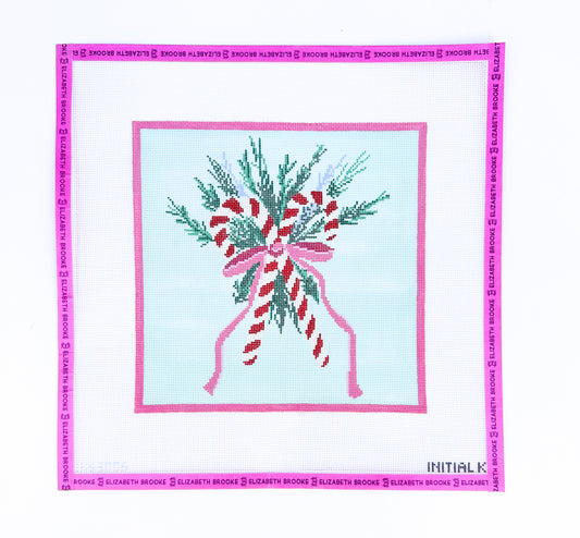 Candy Cane Bow Needlepoint Canvas