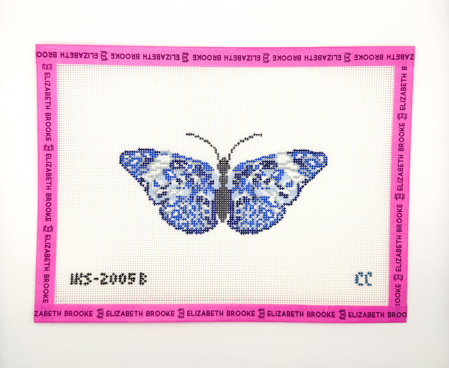 Blue Butterfly Ornament Needlepoint Canvas