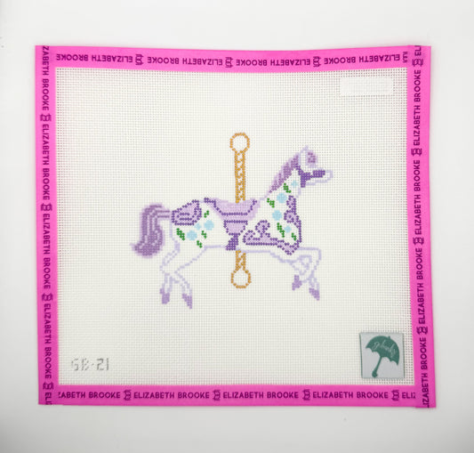 Holly Jolly Carousel Mary Needlepoint Canvas