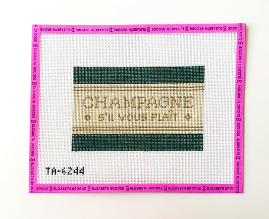 Champagne si’l vous plait acrylic purse insert needlepoint canvas