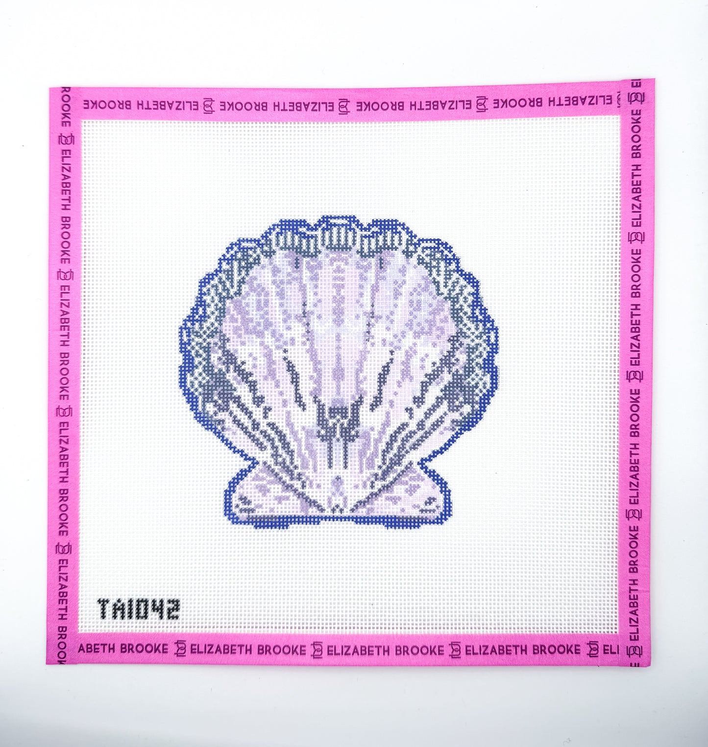 Lavender Scallop ornament needlepoint canvas