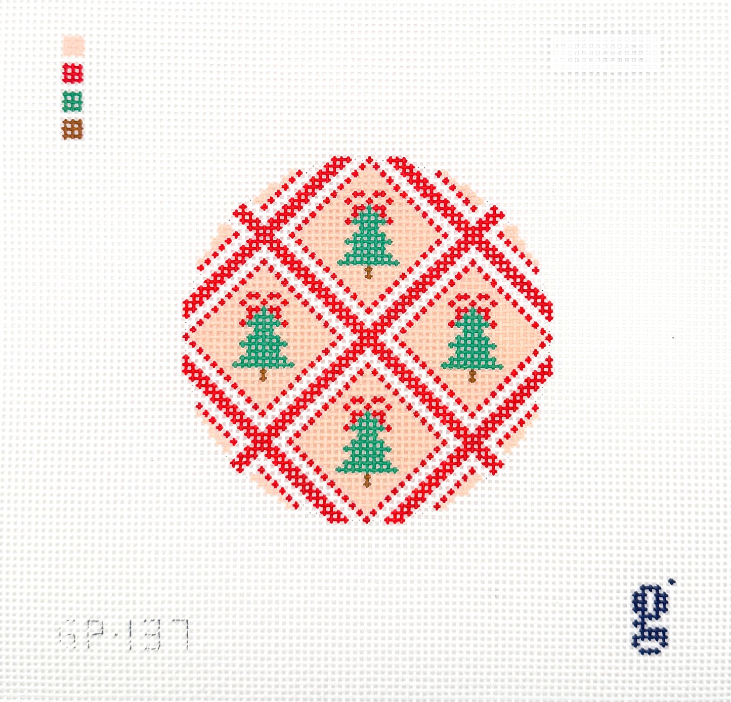 Tree Trellis Round Needlepoint Canvas