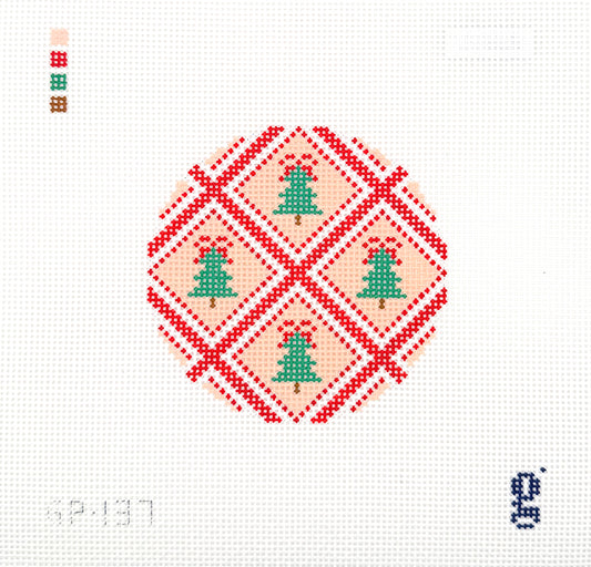 Tree Trellis Round Needlepoint Canvas