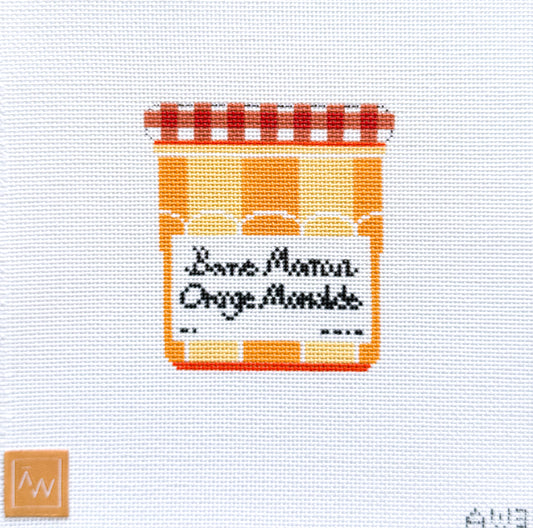 Orange Marmalade Jam Jar Needlepoint Canvas