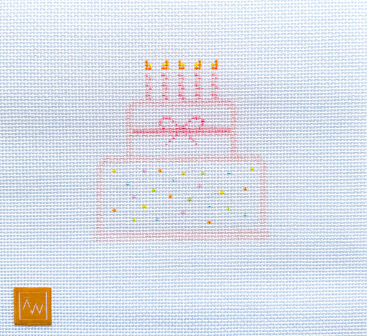 Pink Birthday Cake Needlepoint Canvas