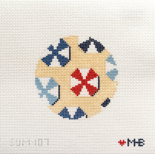 Beach Umbrella Round Needlepoint Canvas