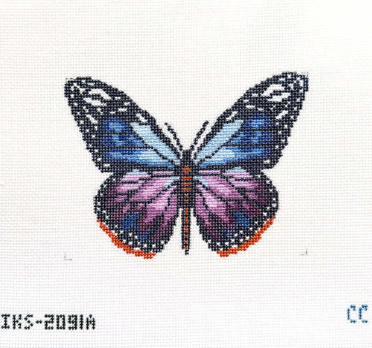 Purple Monarch Butterfly Ornament Needlepoint Canvas