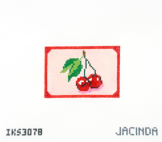 Cherry Bag Tag Needlpoint Canvas