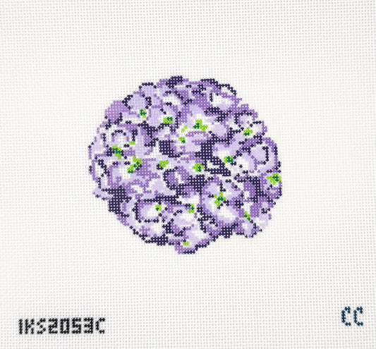 Purple Hydrangea ornament Needlepoint Canvas
