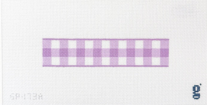 Gingham purple key fob needlepoint Canvas