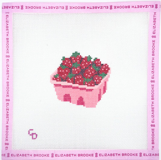 Strawberry Basket Needlepoint Canvas 18 mesh