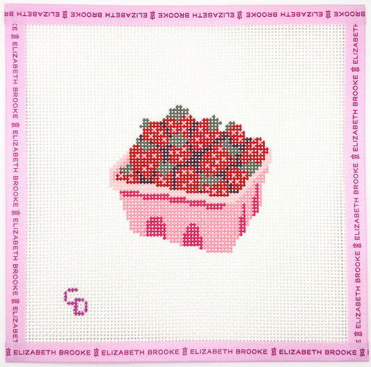 Strawberry Basket  Needlepoint Canvas 13 mesh