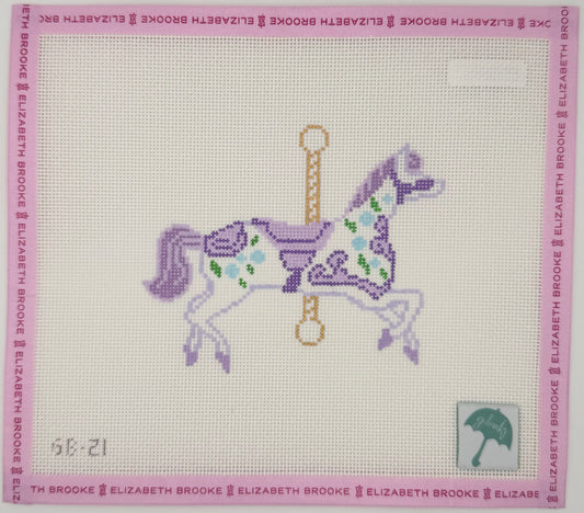 Holly Jolly Carousel Mary Needlepoint Canvas