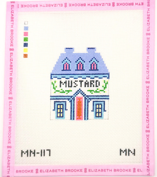 Mustard Village House Needlepoint Canvas