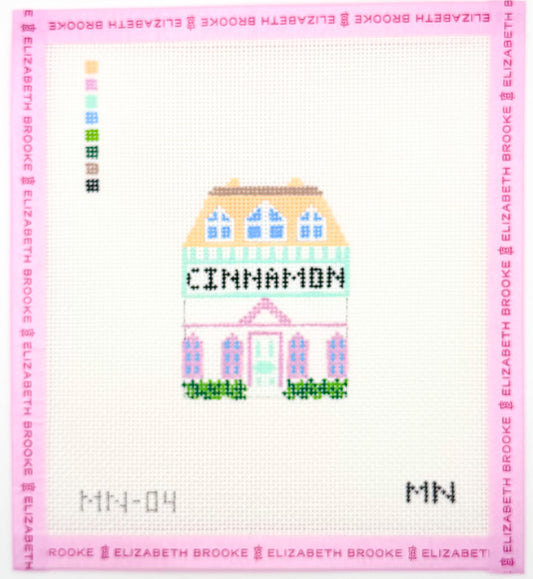 Cinnamon Village House Needlepoint Canvas