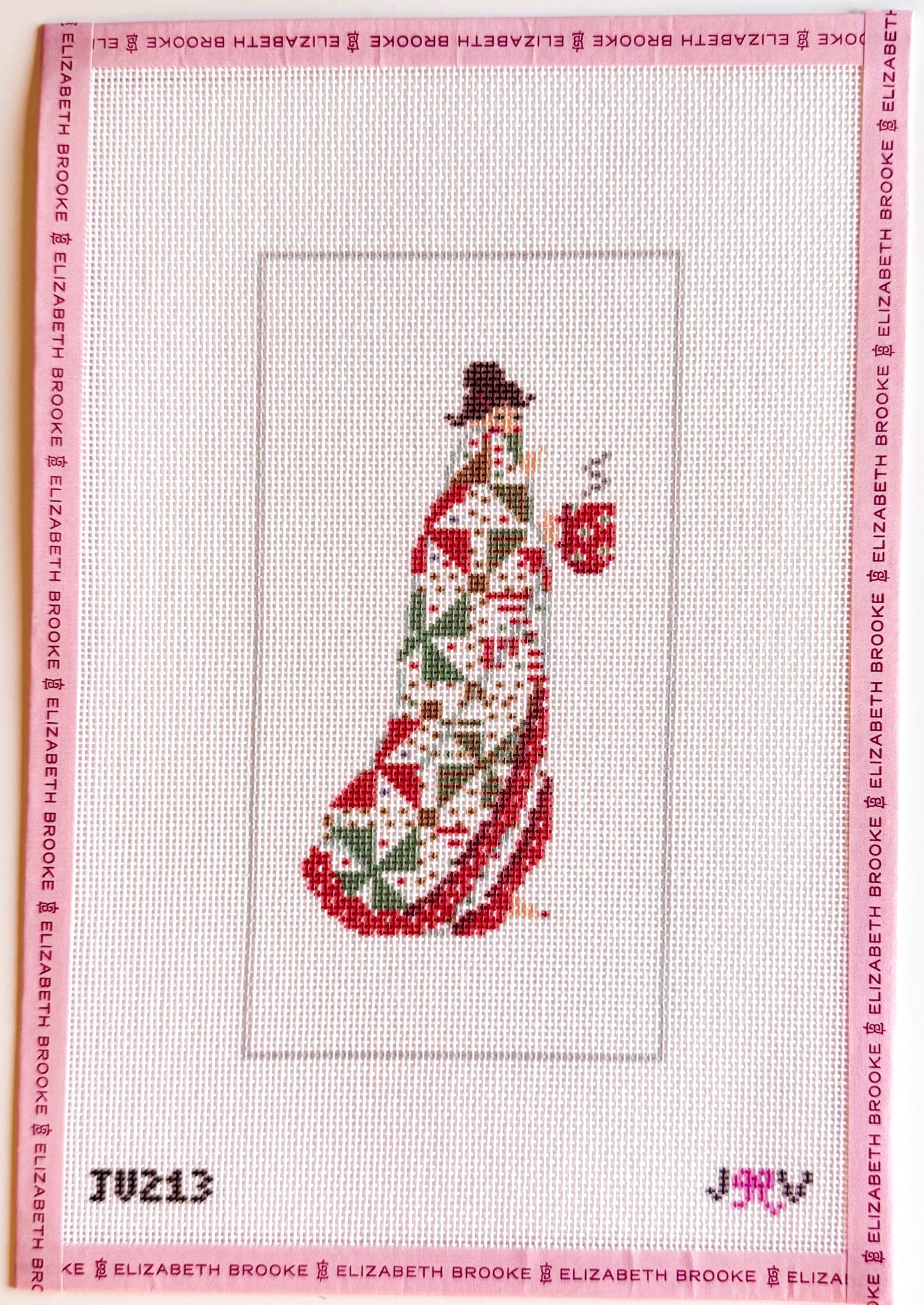 Cozy Quilt Girl Needlepoint Canvas