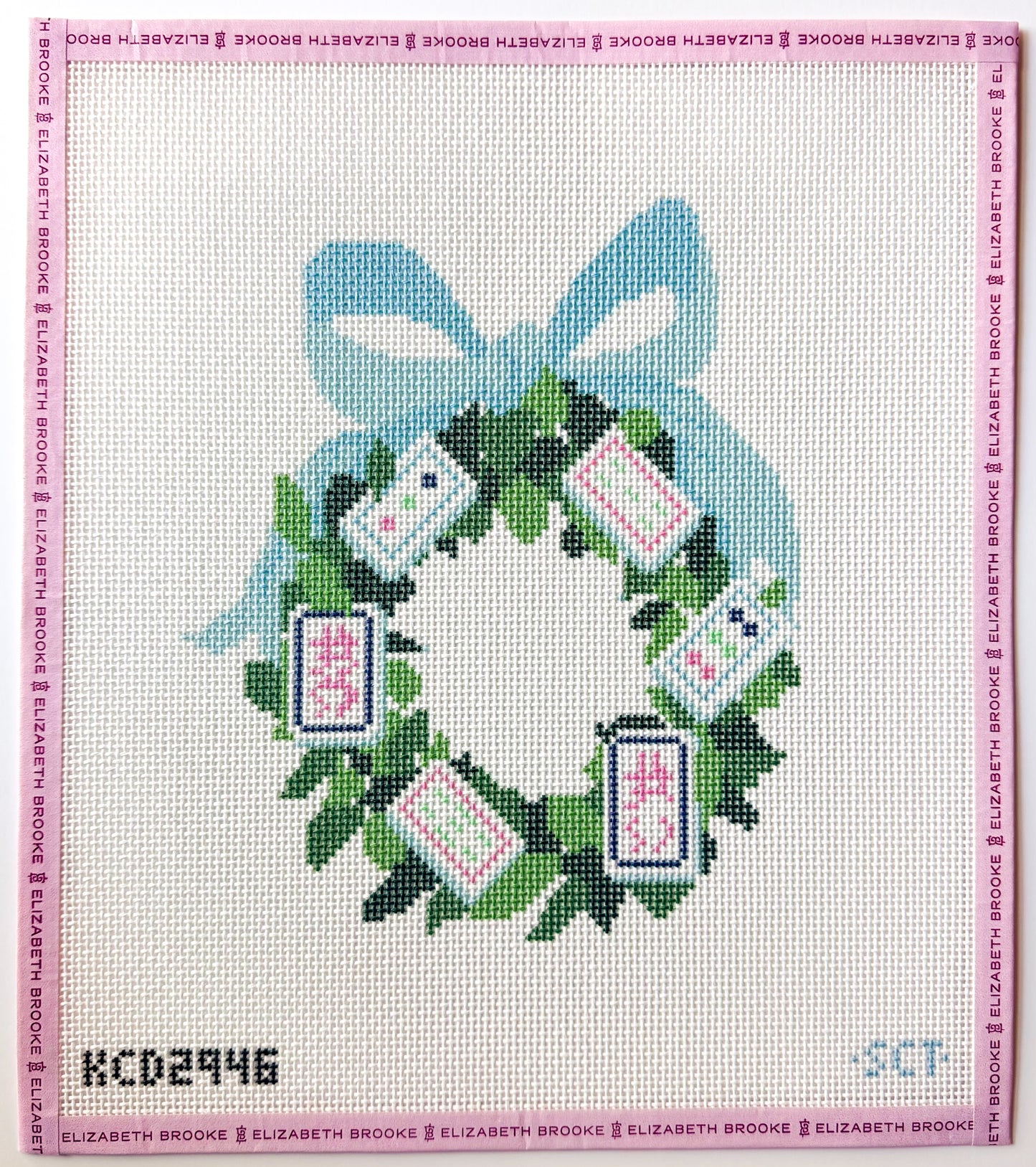 Mahjong Wreath Needlepoint Canvas