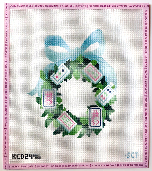 Mahjong Wreath Needlepoint Canvas