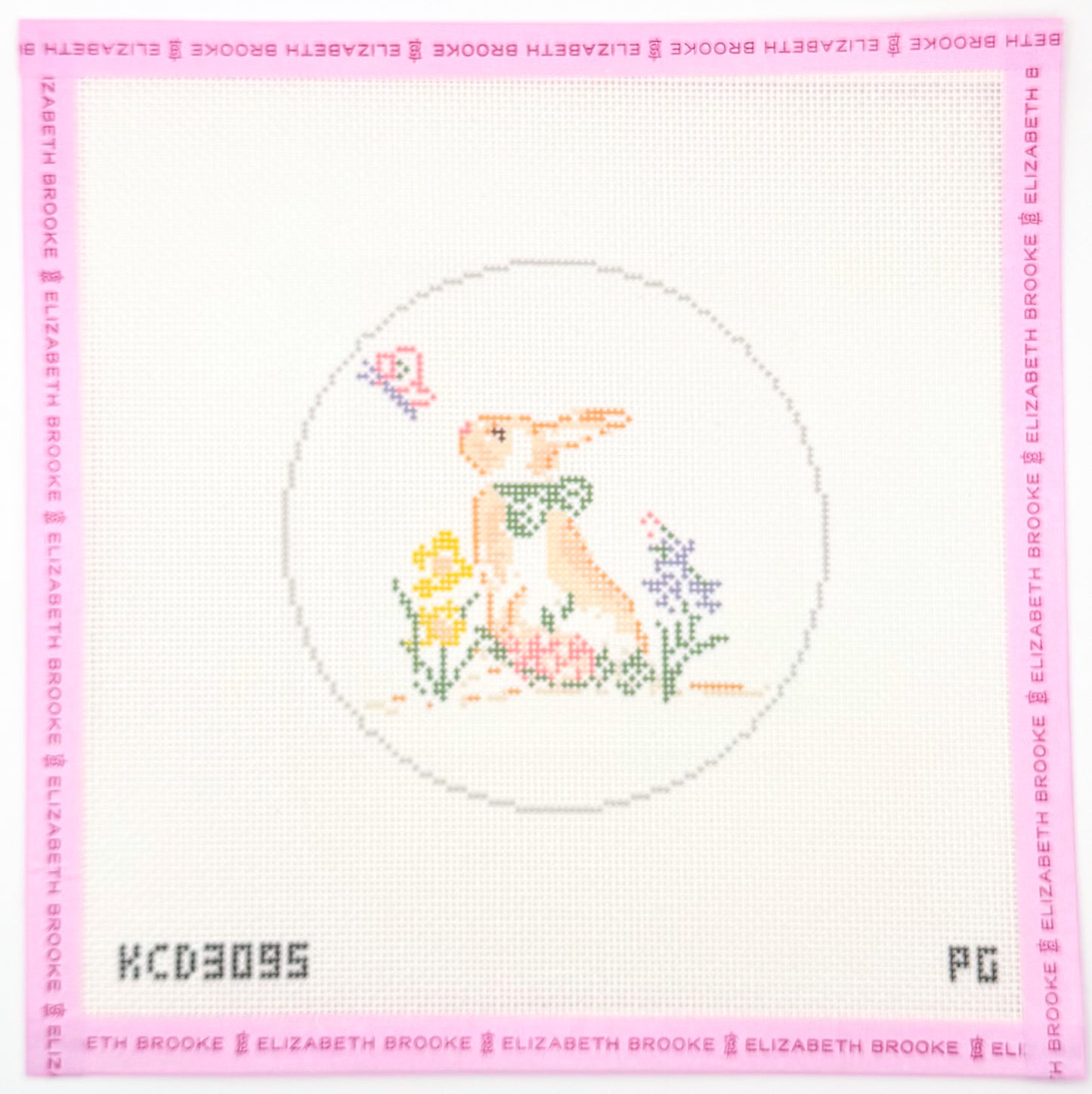 Bunny Round Needlepoint Canvas