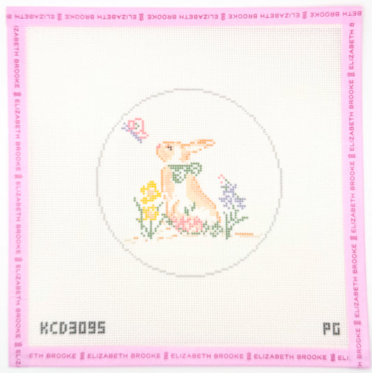 Bunny Round Needlepoint Canvas