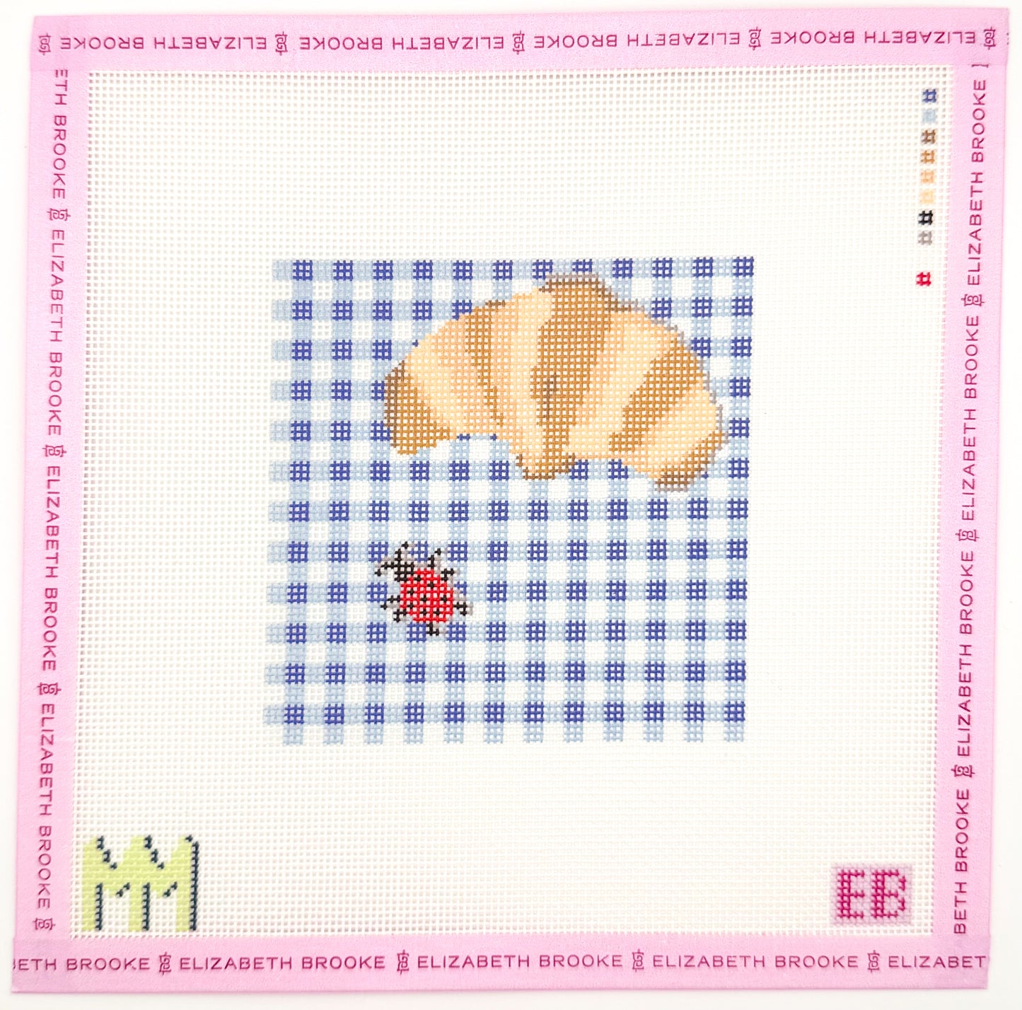 Croissant and lady bug Coaster Needlepoint Canvas Wholesale