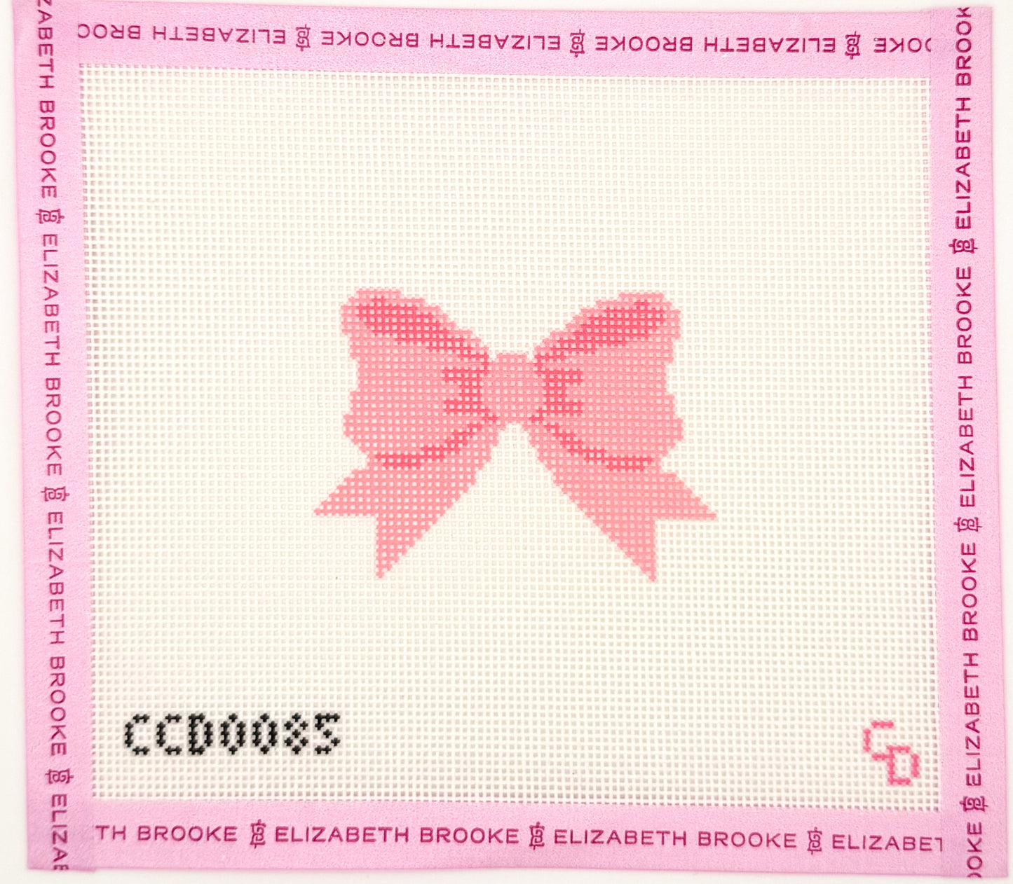 Aesthetic Pink Bow Coquette Needlepoint Canvas