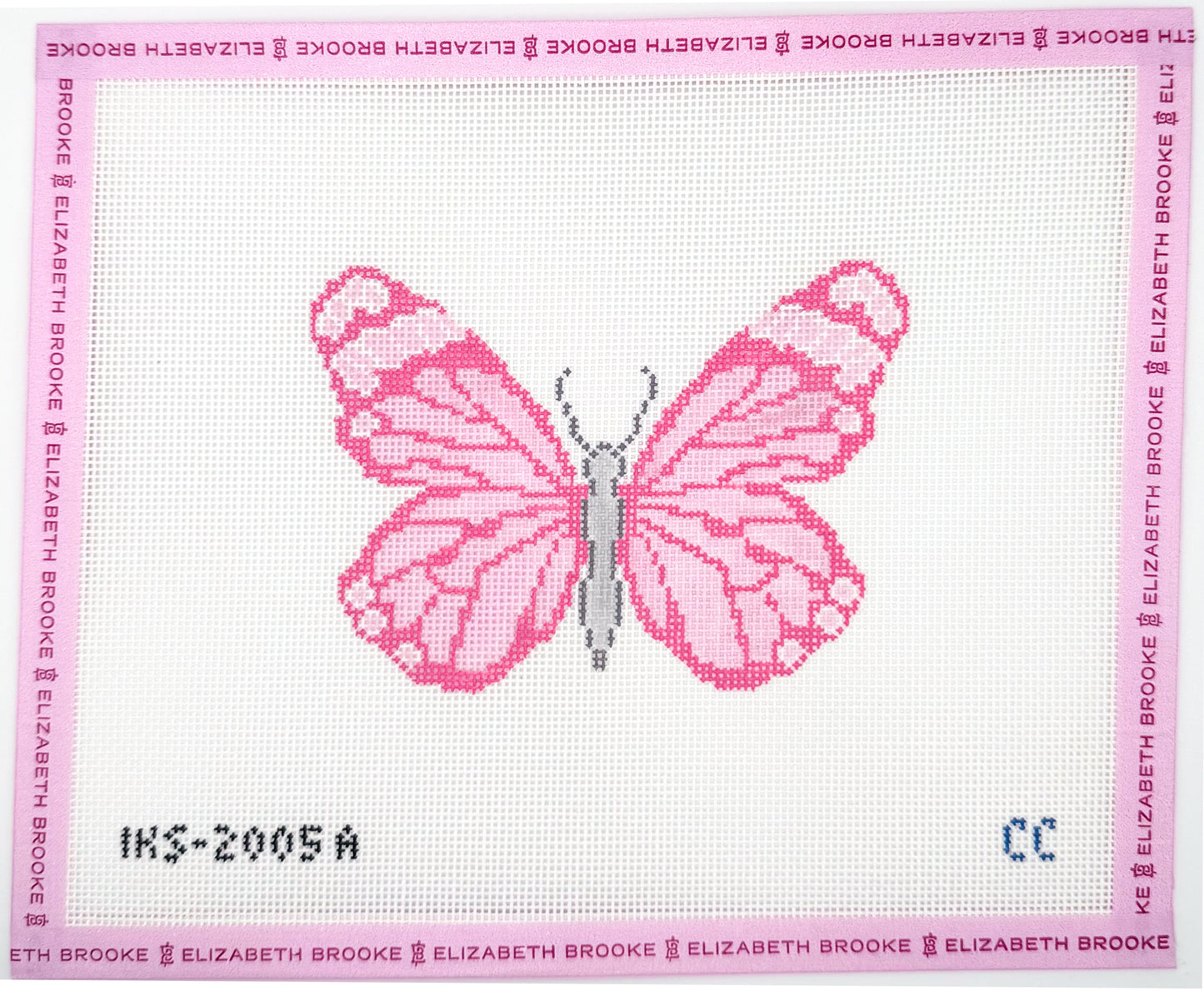 Pink Butterfly Ornament Needlepoint Canvas