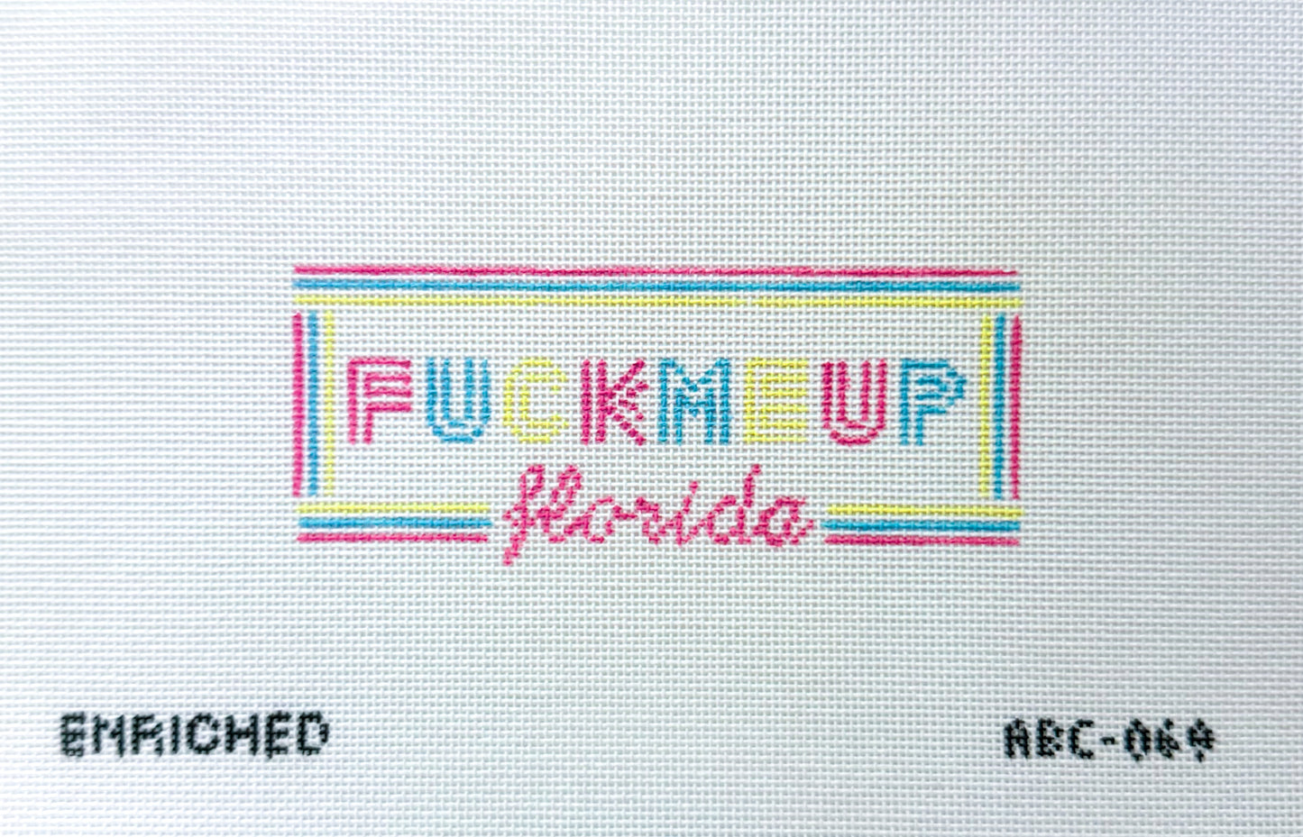 F me up, Florida Needlepoint Canvas