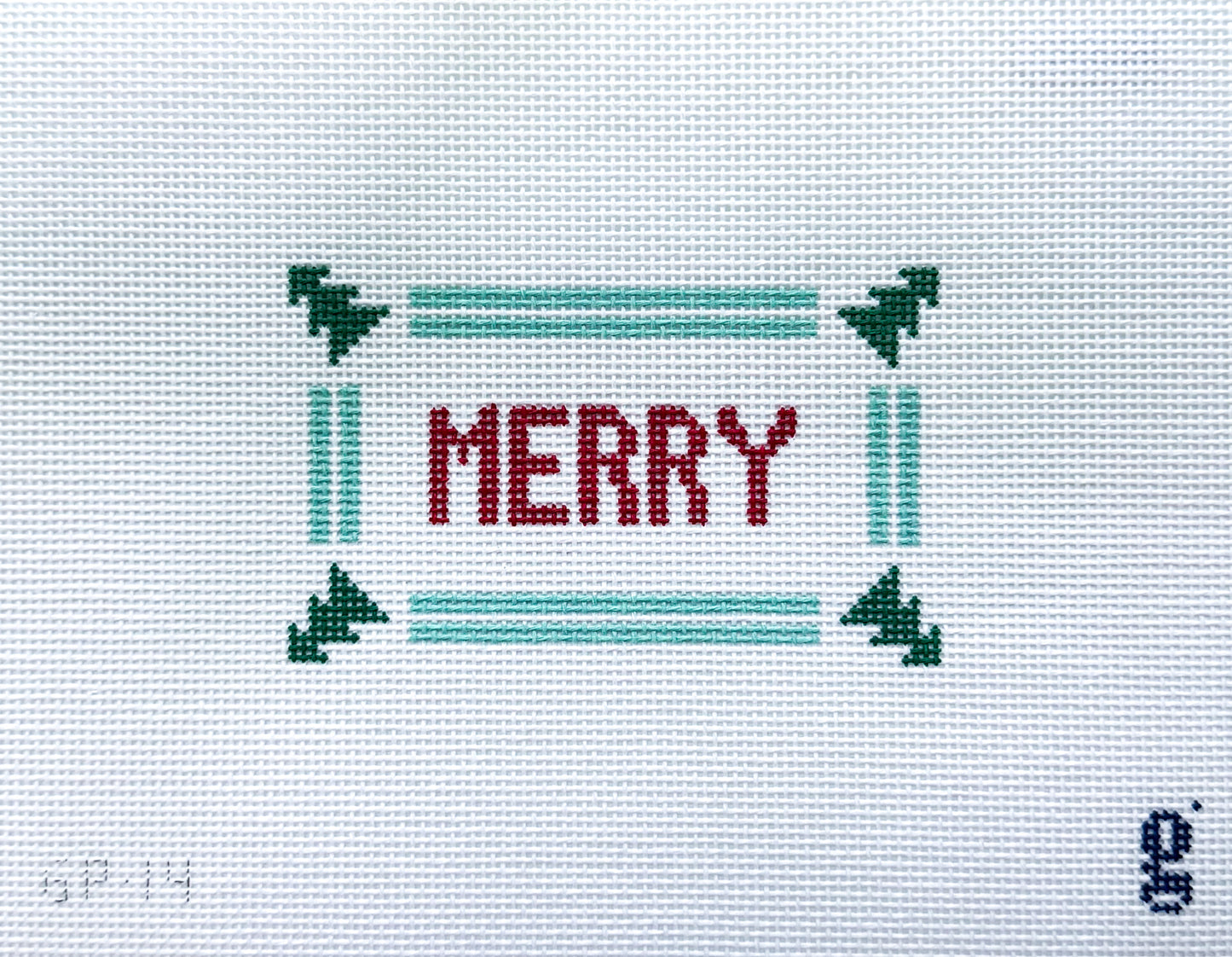 Merry Needlepoint sign canvas