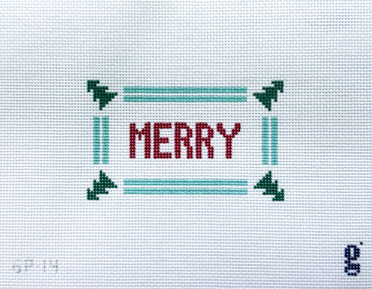 Merry Needlepoint sign canvas