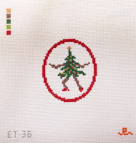 Single Dancing Tree Needlepoint Canvas