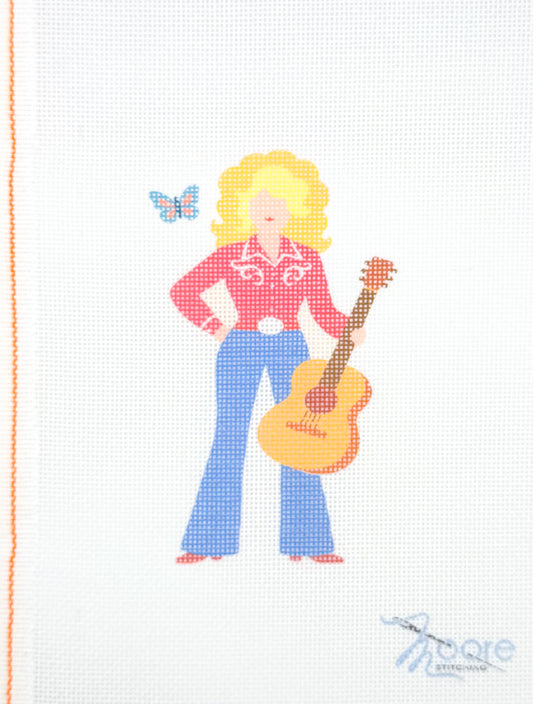 Dolly with guitar Needlepoint Canvas