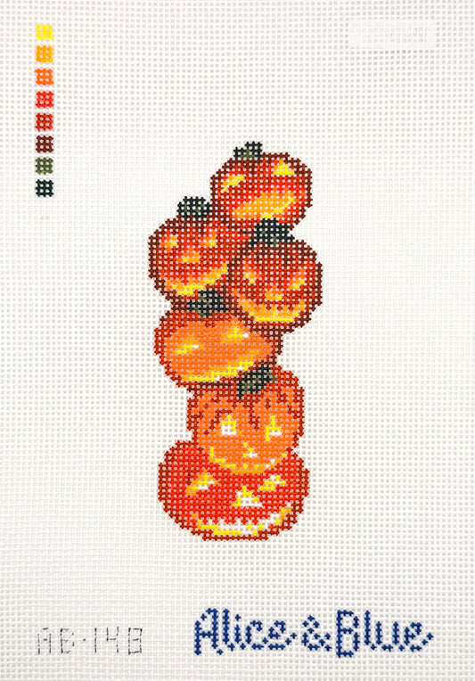 Vintage Pumpkin Stack Needlepoint Canvas