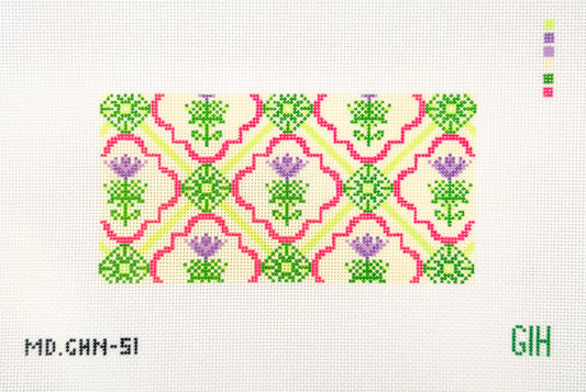 Floral Tile Pattern Insert Needlepoint Canvas