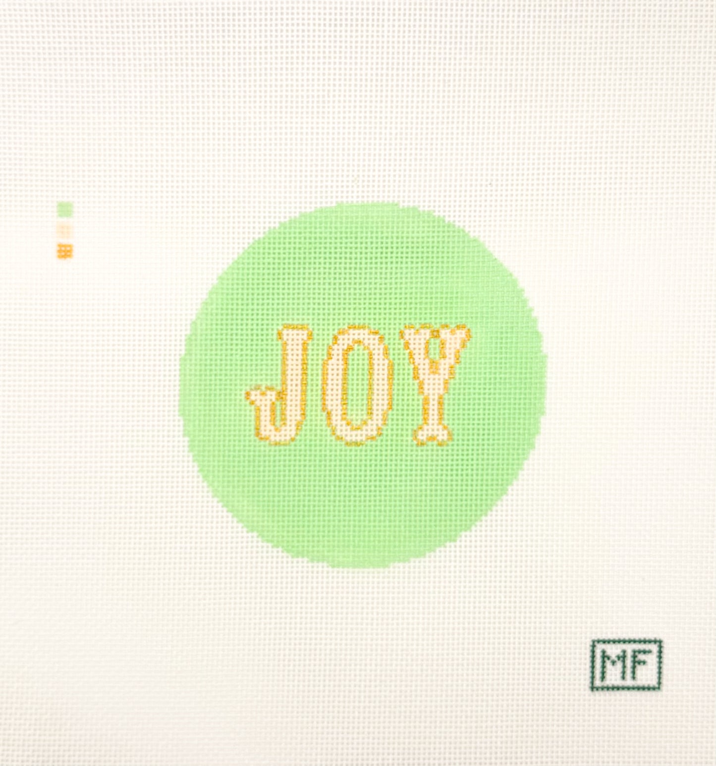 Joy Round Needlepoint Canvas