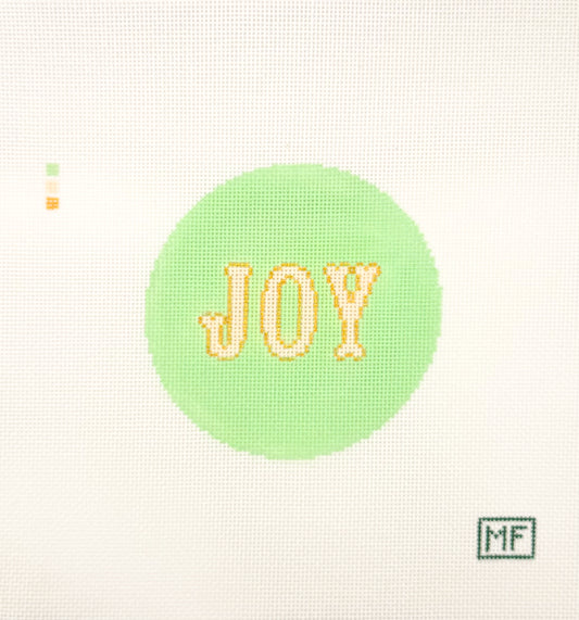 Joy Round Needlepoint Canvas