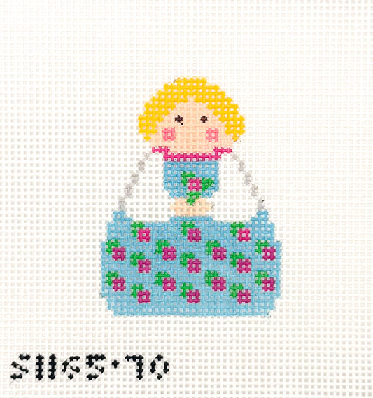 Rosebud Angel Needlepoint Canvas