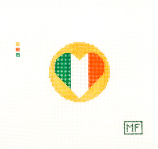 Ireland Heart Flag Mini Needlepoint Canvas