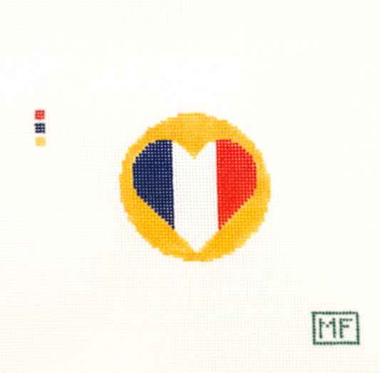 Italy Heart Flag Mini Needlepoint Canvas