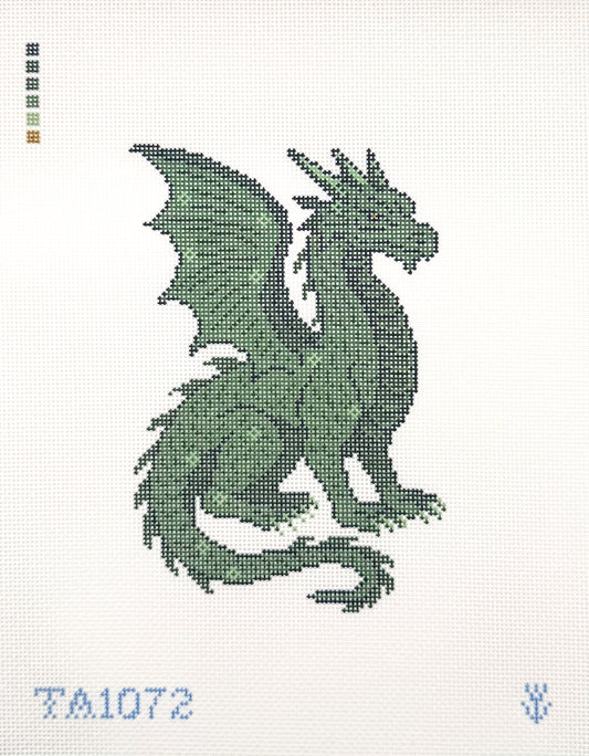 Emerald Dragon Neelepoint Canvas