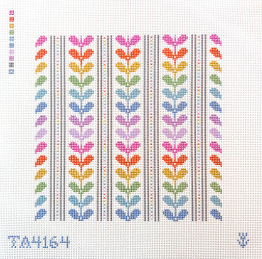 Rainbow Leaf Square Needlepoint Canvas