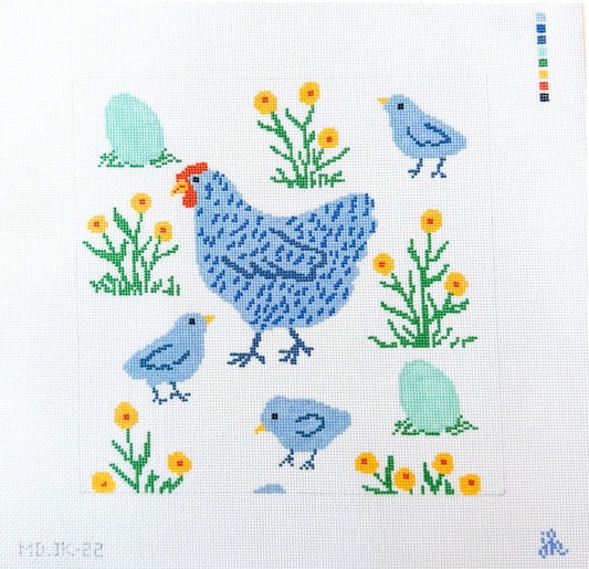 Chicken Party Needlepoint canvas