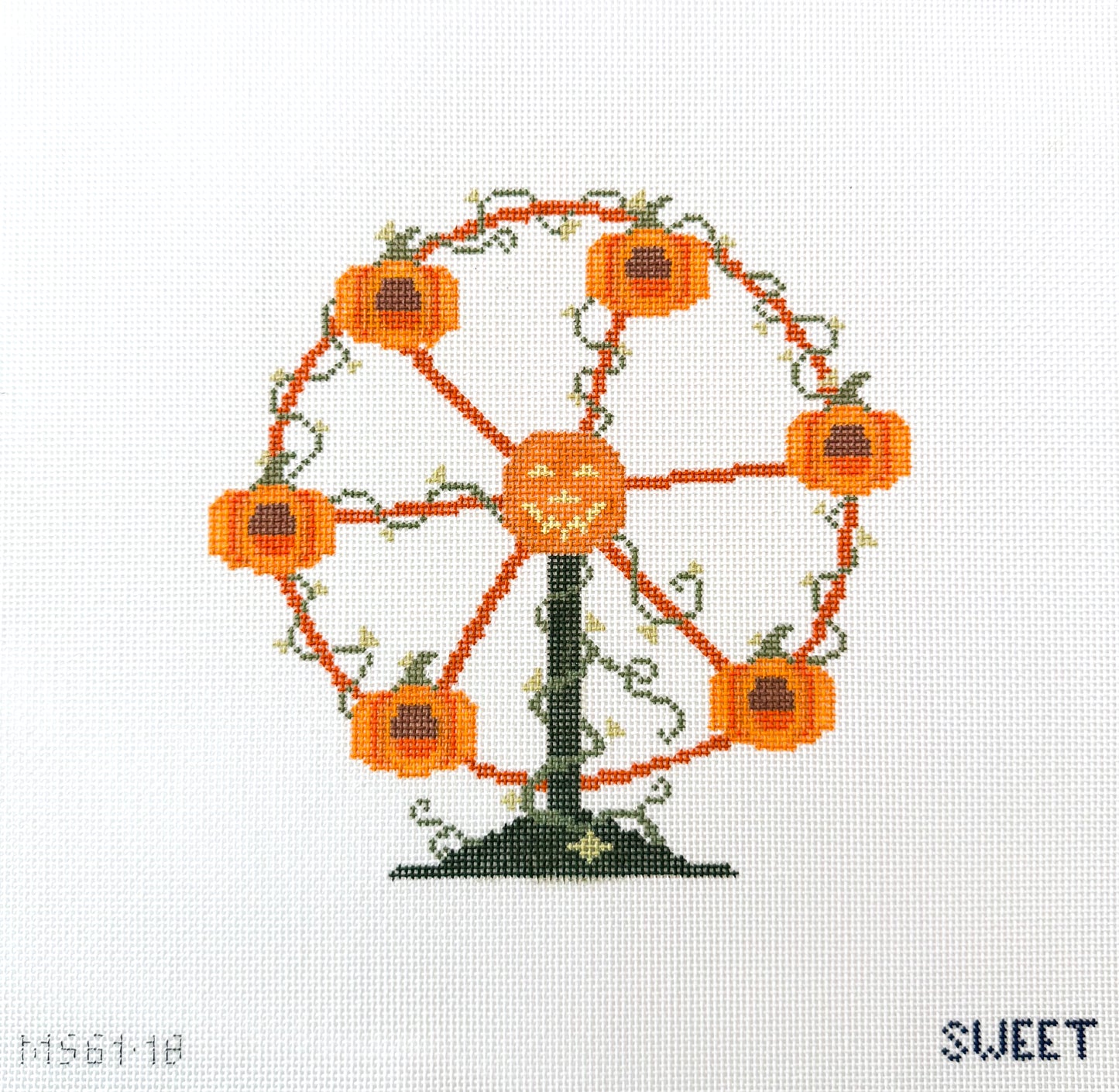 Pumpkin Ferris Wheel Needlepoint Canvas
