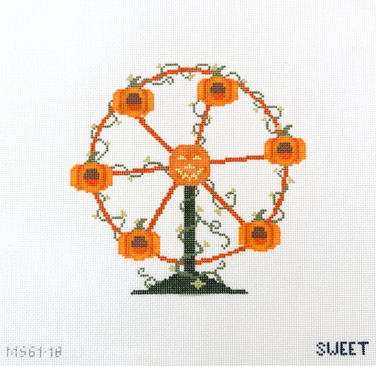 Pumpkin Ferris Wheel Needlepoint Canvas
