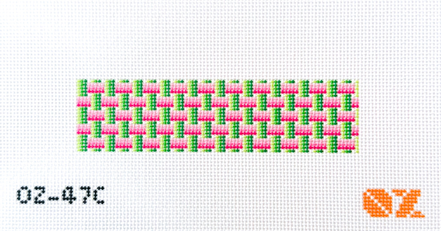 Pink and Green Ombre Fob Needlepoint Canvas