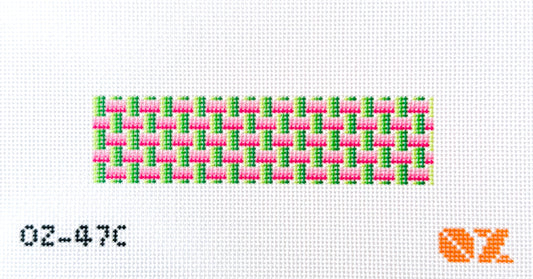 Pink and Green Ombre Fob Needlepoint Canvas