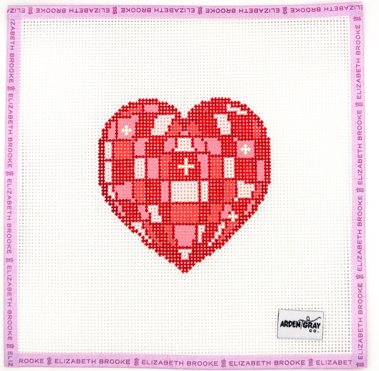 Disco Heart Needlepoint Canvas