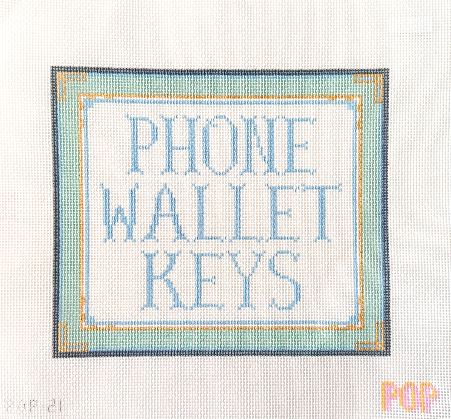 Phone Keys Wallet 13 Mesh Sign Needlepoint Canvas
